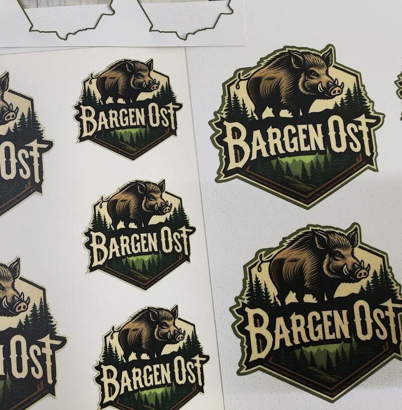 Individuelle Aufkleber auf einem Stickerbogen