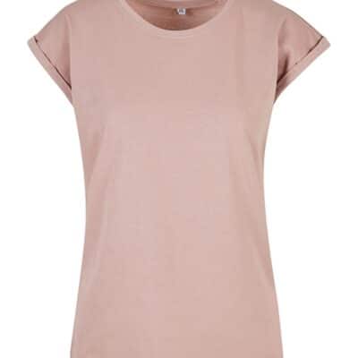 Extended Shoulder T-Shirt Damen bedrucken Altrosa