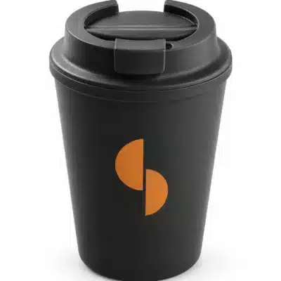 Kunststoff-Isolierbecher mit Logo, 300 ml Kunststoff-Isolierbecher mit Logo, 300 ml, Produktvisualisierung mit geometrischem Beispielmotiv