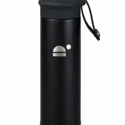 Moon, Thermobecher mit Logo und Teesieb, 420 ml, mit geometrischer Beispielgravur Moon, Thermobecher mit Logo und Teesieb, 420 ml, mit geometrischer Beispielgravur
